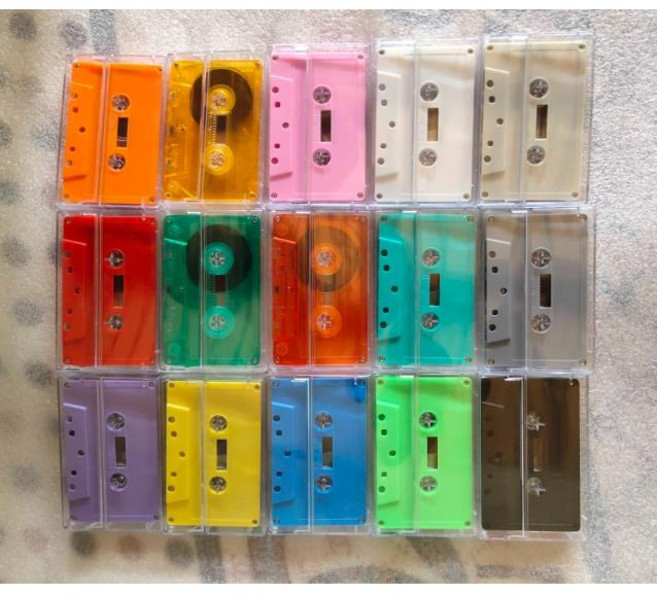 공카세트 테이프 컬러 카스트테이프 60분, 투명오렌지