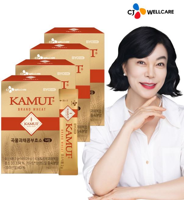 CJ 바이오코어 카무트 곡물콤부효소 14포, 14회분, 4박스