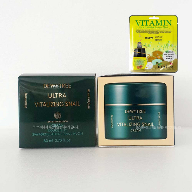 듀이트리 울트라 바이탈라이징 스네일 탄력 크림+랜덤마스크팩1매증정, 1개, 80ml