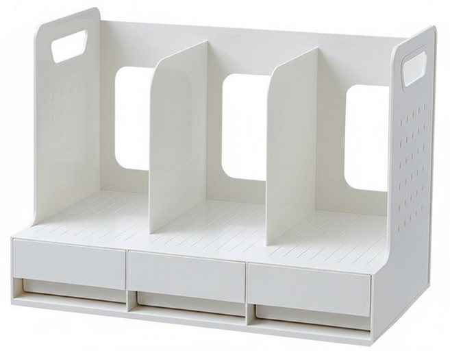 헤이하루 데스크 오거나이저 책꽂이 서랍, 1개, 북엔드 화이트