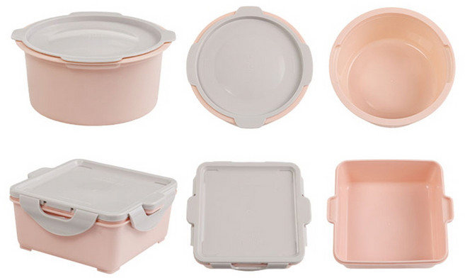 유펍스팀 만능 스팀팟 6종세트 국내산 비스프리 친환경 밀폐용기 전자레인지용 전자렌지 냉동밥 자취생 원형용기 정사각형용기 홈쇼핑, 원형본체+뚜껑+찜틀*3세트, 1박스