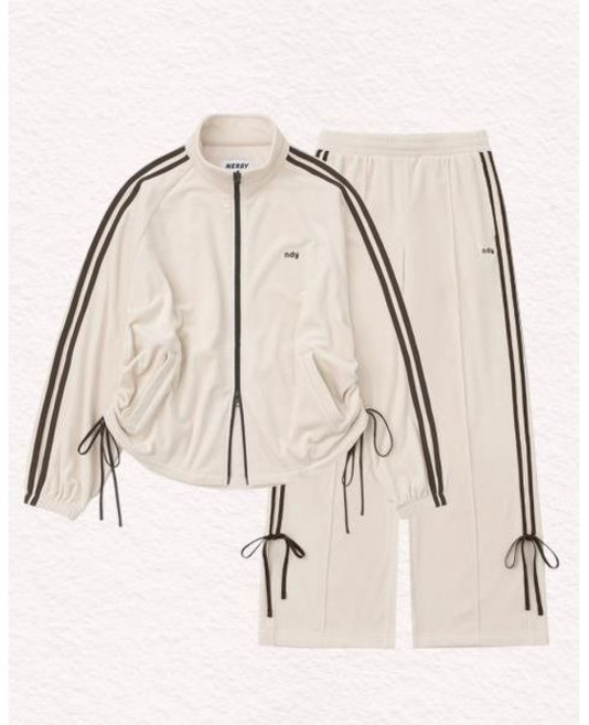 널디 NDY 우먼스 벨로아 리본 트랙 세트 라이트베이지 PNEF25TR0760SET 302738