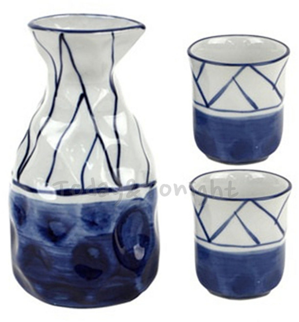 ATT 도자기 사선 독구리+소주잔(2개) 사케병 도꾸리 이자카야 일본 술병 술잔 사케잔 LX53064D9242, [AT]VIP441, 1개