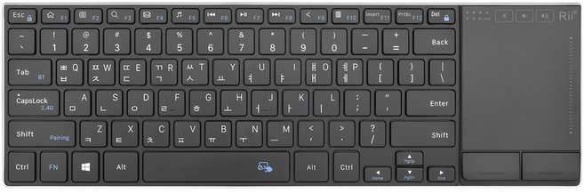 Rii Wireless K22S Bluetooth 키보드 충전식 미니 키보드 멀티 터치 터치패드 PC Mac 노트북 Windows 호환, K22S-Black, black, K22S-KR, 적축