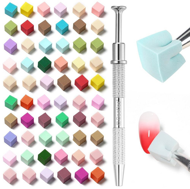 비틀스 네일 아트 펜 브러시 5pcs 라이너 브러시 세트 긴 선용 페인팅 도팅 드로잉 도구 세부 사항 세밀한 사이즈 7/11/15/20/25mm 여성용 선물, 8 88PCS Nail Sponges for Ombre