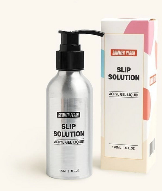 썸머피치 아크릴젤 슬립솔루션 120ml / 폴리젤 브러쉬 듀얼팁 /네일연장 셀프네일, 1개