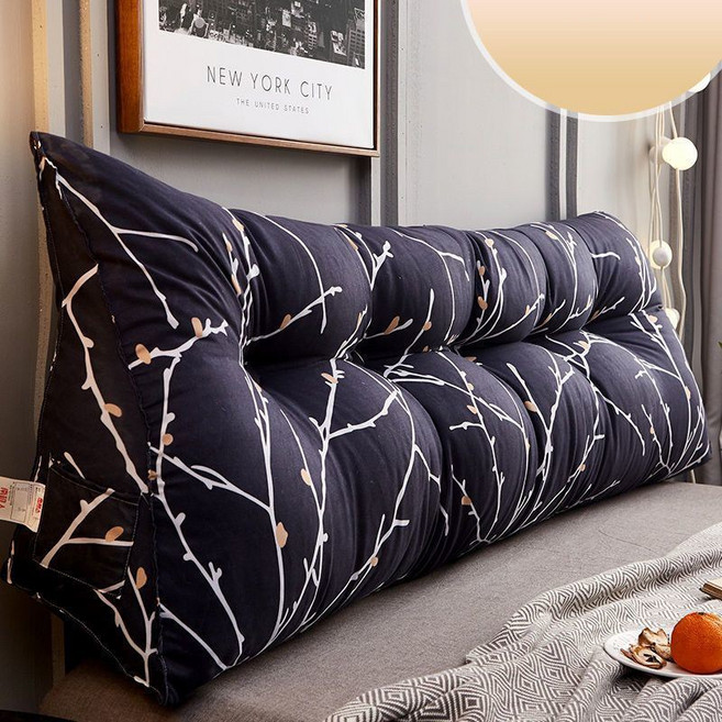 SKANDSALO 북유럽감성 긴 베개 대형 집순이 삼각 등받이 쿠션 롱쿠션, 연근색 워싱 면 - 밤바람