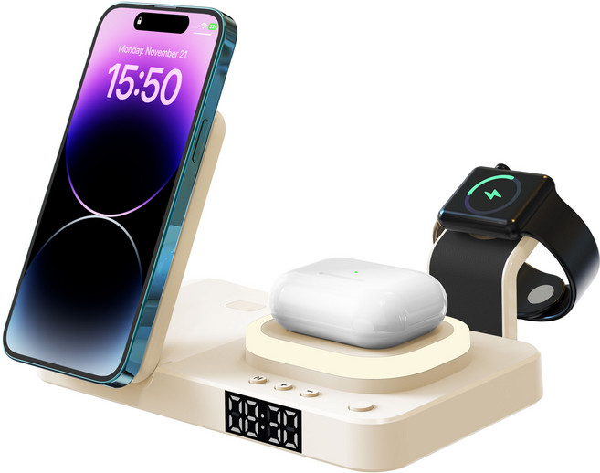 노존 맥세이프 충전기 애플워치 3IN1 아이폰 고속 무선충전 충전거치대, 1개
