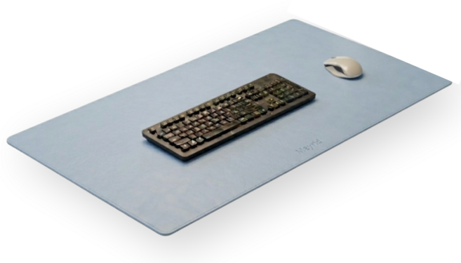 메이리드 오염방지 방수 가죽 마우스 장패드, 1개, 스카이블루