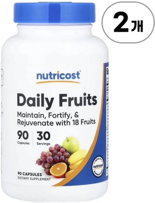 뉴트리코스트 데일리 후르츠 Nutricost Daily Fruits 90정, 2개 - 쿠팡