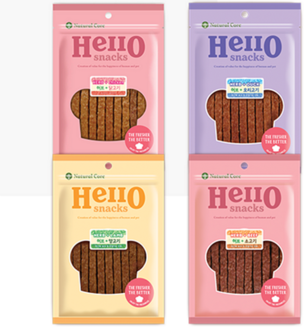 네츄럴코어 헬로스낵 강아지간식 4종세트, 4종혼합, 90g, 2개