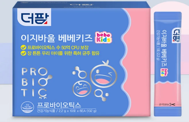 [약국전용] 더팜 이지바울 베베키즈 60포 x 1통 2개월분 50억 CFU 보장 프로바이오틱스 우리아이 장튼튼 장건강 맞춤 특허 유산균, 1개, 60회분 - 쿠팡