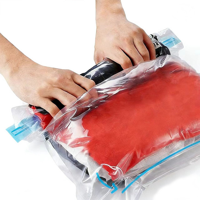 手卷式免抽氣真空收納袋, 8個, 【8件套】2個小4個中2個大,HOT-免抽升級【一袋兩個裝】, 1套