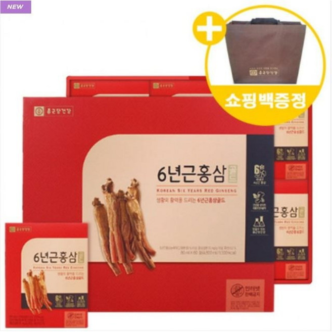 [설날 에디션] 종근당 6년근 홍삼 골드 80mlx60포 설날 추석 부모님 선물 세트, 4.8L, 1개