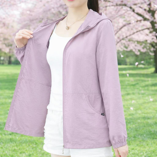 루미빈 여름 여성 자외선차단 후드 집업 경량 통기성 바람막이