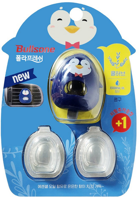 불스원 폴라프레쉬 통풍구 캐릭터 방향제 펭구, 1세트