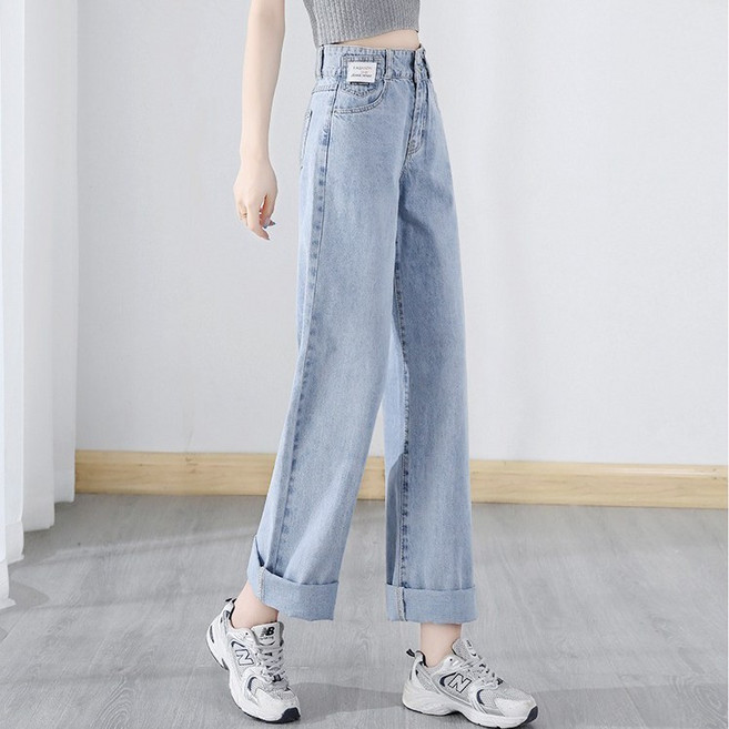 스타일아유 여성용 세상편한 배기핏 데님팬츠