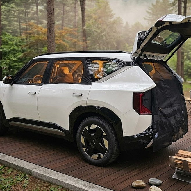 벤비아믹스 EV5 차박 모기장 3종 세트 창문 트렁크 캠핑 햇빛가리개 방충망 가림막 사생활보호00362, 블랙