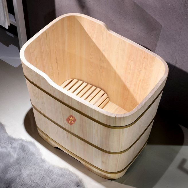 성인 나무 욕조 반신욕 깊은 히노끼탕 간이 보온 편백 대형 반신욕기, 1개, 무도장 2.6mm C, 기본 색상