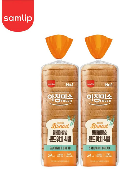 삼립 아침미소 토스트앤샌드위치768g, 2개, 768g