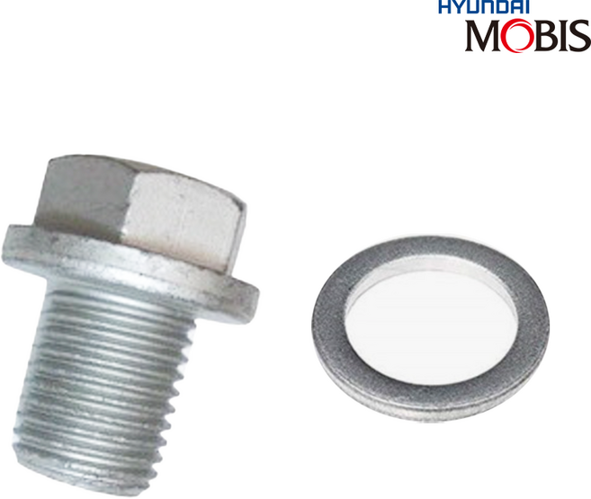 현대모비스 엔진오일 교체 플러그 드레인 볼트 + 가스켓 와셔 세트 2151223001 2151323001, 2세트