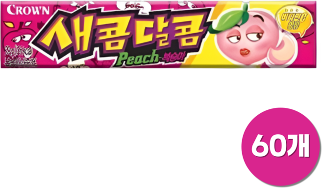 크라운 새콤달콤 복숭아, 29g, 60개
