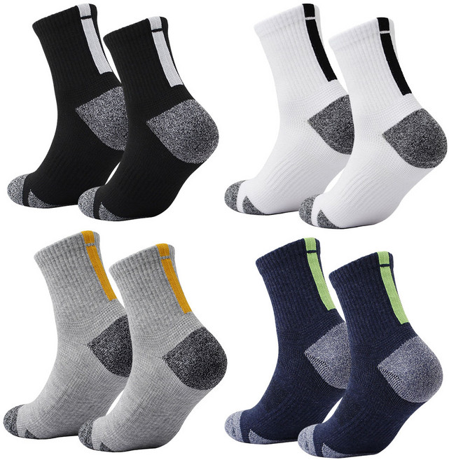 고즈 남자 등산양말 남성 작업용 양말 8켤레, 8개, 화이트+블랙+그레이+네이비