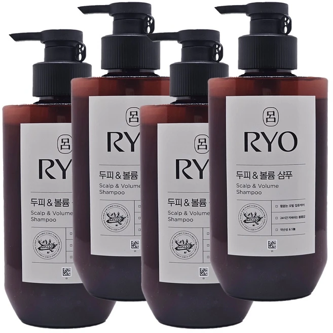 려 흑운 두피 볼륨 셀렉션 샴푸, 400ml, 4개 - 쿠팡