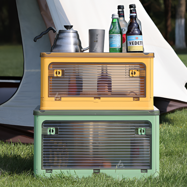 더라운드 캠핑 접이식 폴딩박스 감성 대형 소형 3컬러, 인디그린, 1개