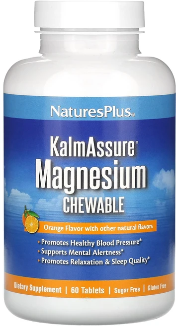 NaturesPlus KalmAssure 마그네슘 츄어블 오렌지 맛 60정, NaturesPlus KalmAssure 마그..., 1개 - 쿠팡