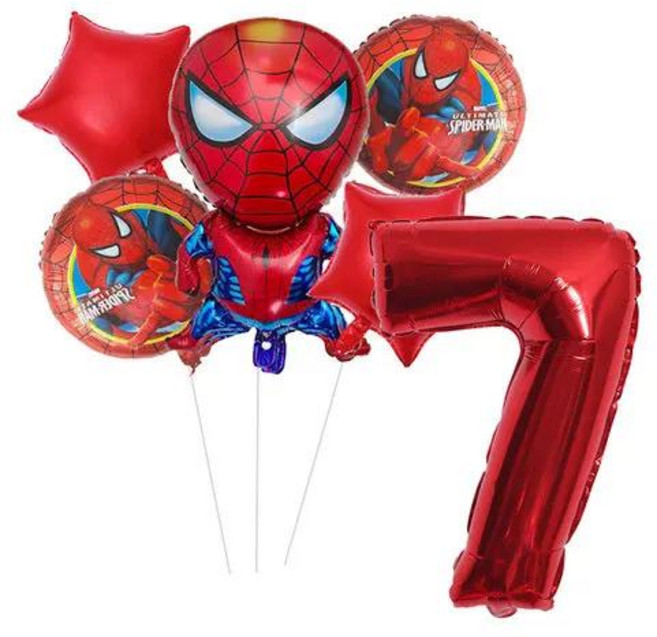 스파이더 맨 생일 파티 장식 식기 풍선 플레이트 컵 배경 키트 마블 스파이더 맨 테마 데코 세트 소년 호의 공급, 10inch, 41)Set7