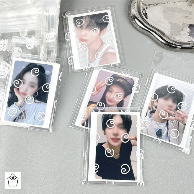 예쁜 디자인 opp 접착 봉투 포카 포장지 10종, 50매, 빙글빙글