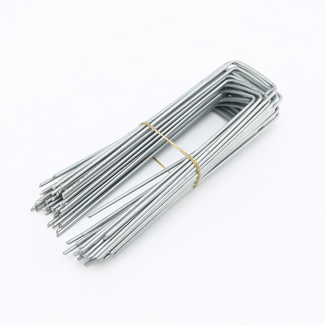 국산 5cm x 15cm 대 제초매트 아연도금 철 멀칭 고정핀 잡초 제거 부직포 핀, 500개