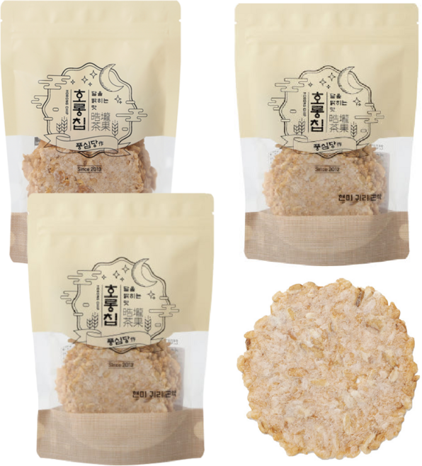 풍심당 현미 + 귀리 + 곤약 누룽지 호롱칩 18p, 100g, 3개