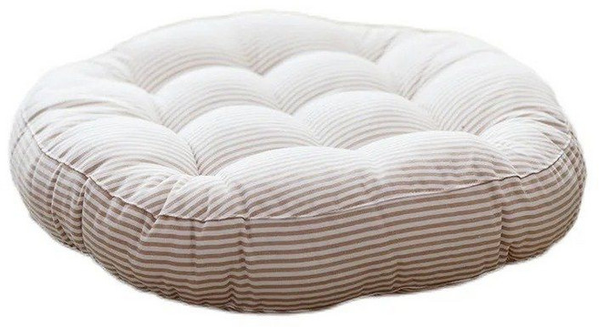 아이라이너 아이라이너펜슬 아이라이너브러쉬Iahome 스트라이프 가든 파티오 좌석 쿠션 라운드 의자 패드, 45x45cm square, 01 stripe  cream