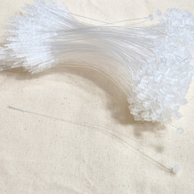 원터치 택핀 루프택핀 고리형 의류 가격표, 2000개, 반투명(9인치)