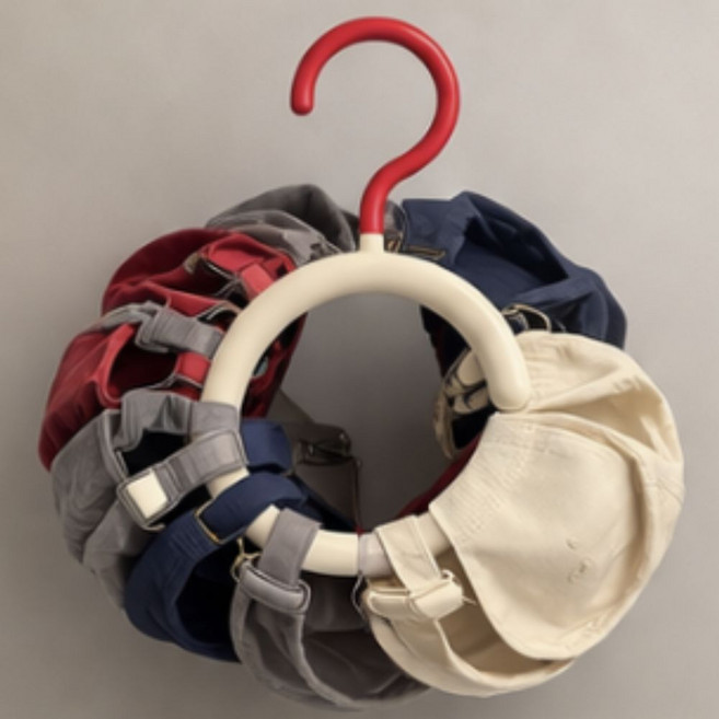 뷰니들 모자걸이 행거 후크 가방걸이 무타공 모자정리 정리 스카프걸이 넥타이걸이, 1개, 베이지