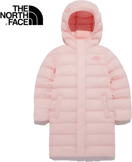 [매장정품] 노스페이스 키즈 롱패딩 후드패딩 핑크 겨울점퍼 아우터 남아 여야 초등학생