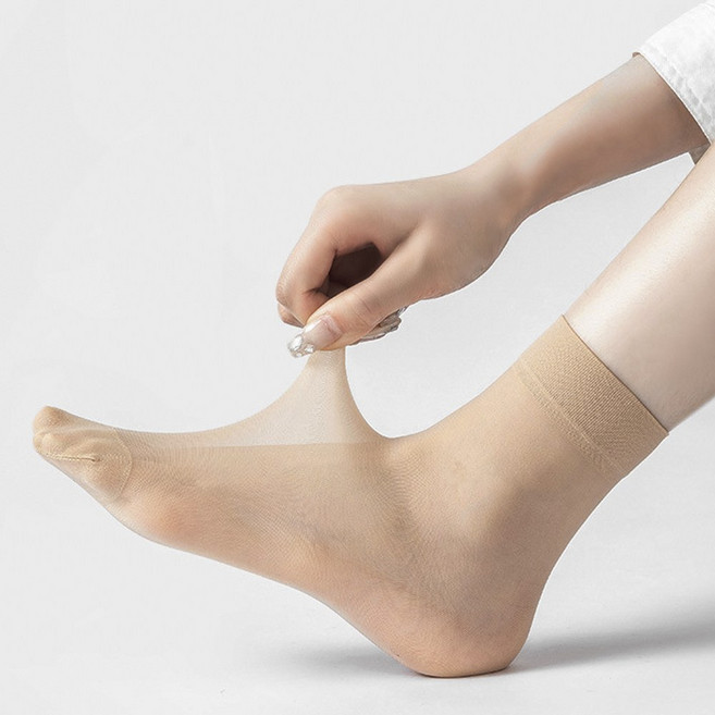 진우스타킹양말 세트 미끄럼방지 살구색 검정 여름 얇은 밴드 스타킹 10켤레세트