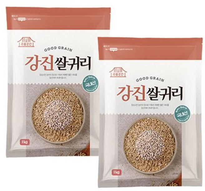 국산 강진 쌀귀리, 2개, 1kg