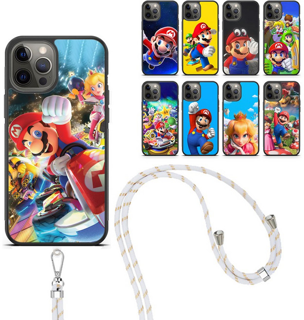 슈퍼마리오 목걸이 스트랩 케이스 전기종 갤럭시 아이폰 X커버5 춘식이폰 포켓몬 키즈폰 M23 M33 M53