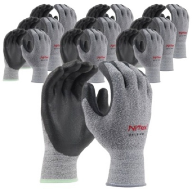 나이텍스 터치 카본 NBR 코팅 다용도 작업용 코팅 장갑 EXTS-500, 멜란지그레이, 10개
