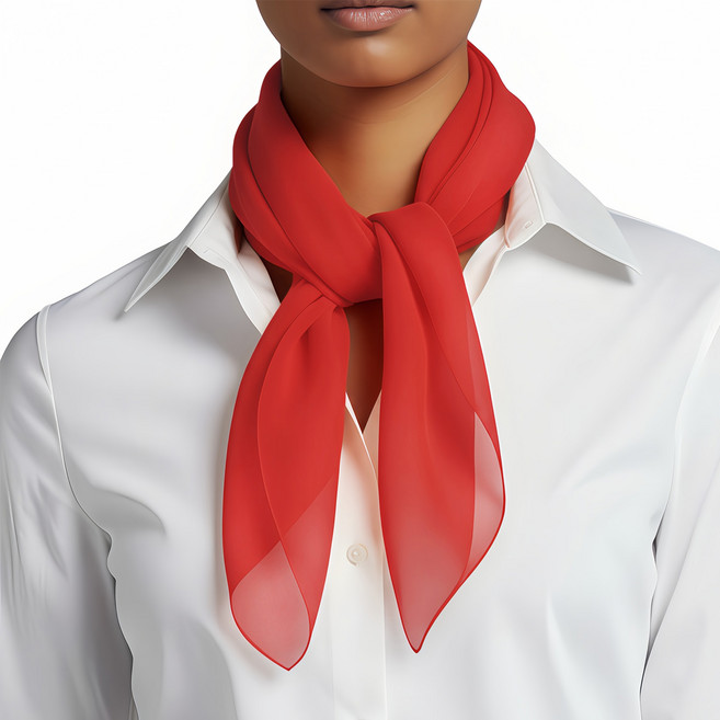 베이직센스 여성 쉬폰 무지 정사각 쁘띠 스카프 데일리 간절기 목 머플러