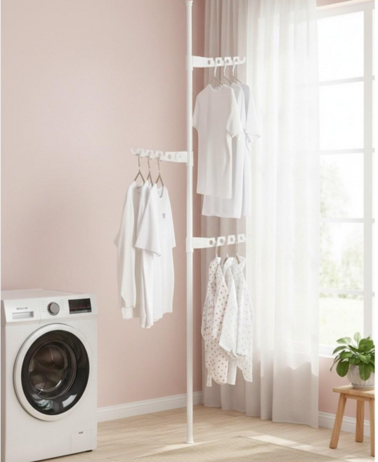 홈치치 접이식 폴행거 빨래 건조대, 화이트