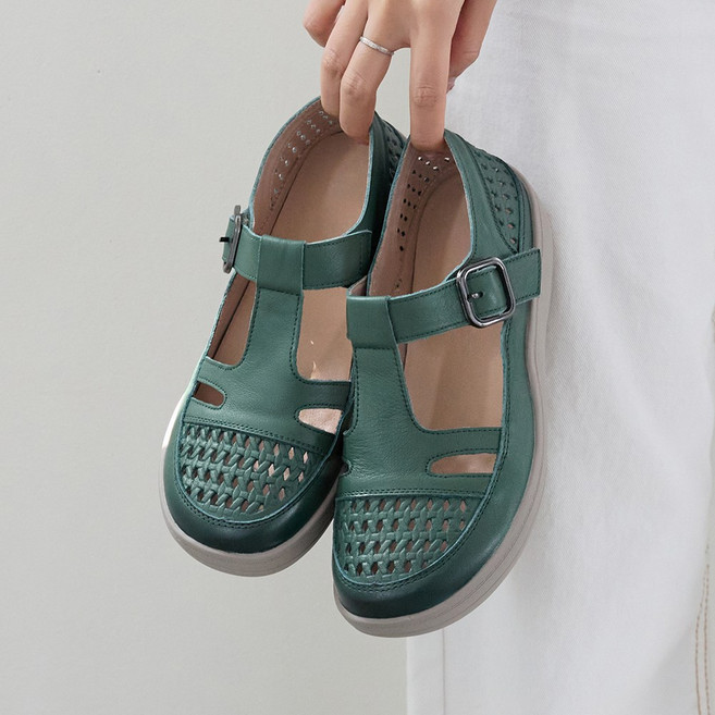 제이슈 천연소가죽 벨코 펀칭 컴포트 슈즈 4cm