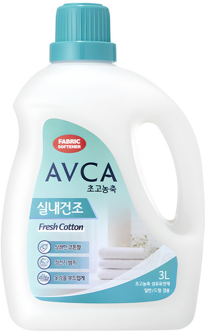 아브카 프로 초고농축 실내건조 섬유유연제 프레쉬코튼향 본품, 1개, 3L