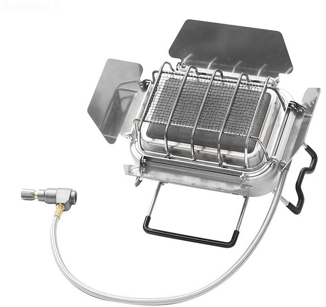 Fire M e 다기능 분할 1800W 워머 파이어 휴대용 해바라기 메이플 적외선 방사선 히터 Sunflower 스토브 화구 가스 캠핑, SunflowerX