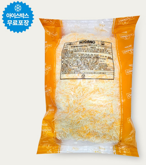 조흥 코다노 엔젤헤어 MC82 모짜렐라 체다 자연100% 2kg 냉동 눈꽃치즈, 1개