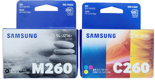 삼성 SL J2165W 정품잉크 INK-NK-M260+C260 검정+칼라3색, 1세트, 검정+칼라