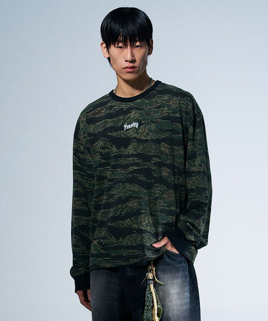 THRASHER 플레임 로고 롱슬리브 카모